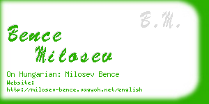 bence milosev business card